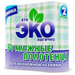 Полотенца бумажные 1-слойн. (2рул/уп) ЭКО Полотенца бумажные 1-слойн. (2рул/уп) ЭКО