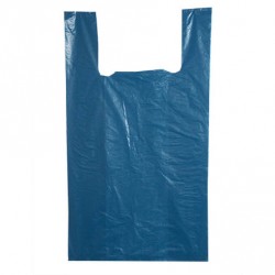 Пакет "майка" (23+12-фальцы)х40см 8мкр голубой