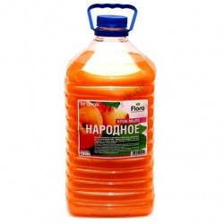 Крем-мыло жидкое с перламутром 5л "НАРОДНОЕ" (персик) Крем-мыло жидкое с перламутром 5л "НАРОДНОЕ" (персик)