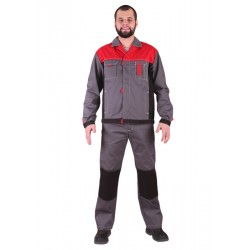 Костюм "Город" с полукомбинезоном (т.сер/красн/черн)