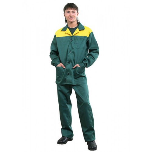 Костюм "СТАНДАРТ": куртка, брюки зелёный с жёлтым