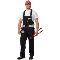 Полукомбинезон "ПРЕМИУМ ПЛЮС" чёрный с серым Полукомбинезон "ПРЕМИУМ ПЛЮС" чёрный с серым