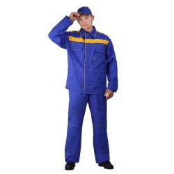 Костюм мужской "Актуал NEW" с полукомбинезоном васильковый с жёлтым Костюм мужской "Актуал NEW" с полукомбинезоном васильковый с жёлтым